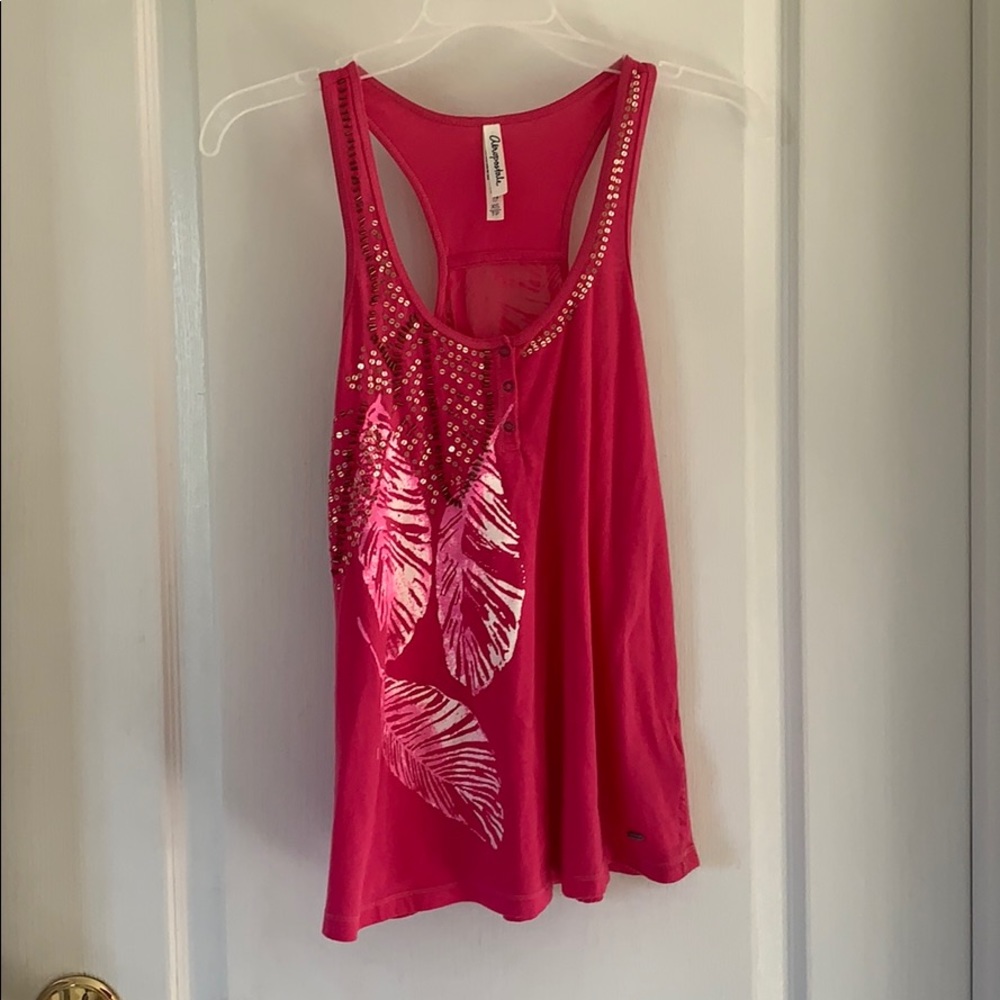Pink leaf Button tank
